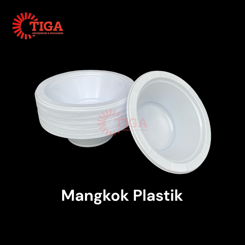 [50pcs] MANGKOK PLASTIK PUTIH SEKALI PAKAI UKURAN 6 INCH 7 INCH /MANGKOK PLASTIK/ MANGKOK TAKEAWAY/M