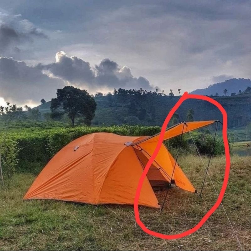 1set Frame tiang teras depan Tenda Fiber •Borneo 4 - Java 4 Pro - tendaki - compass