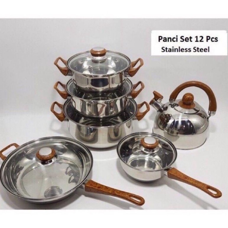 Panci set Cookware 12 PCS Kombinasi Teko - Panci Set Cookware Omicko