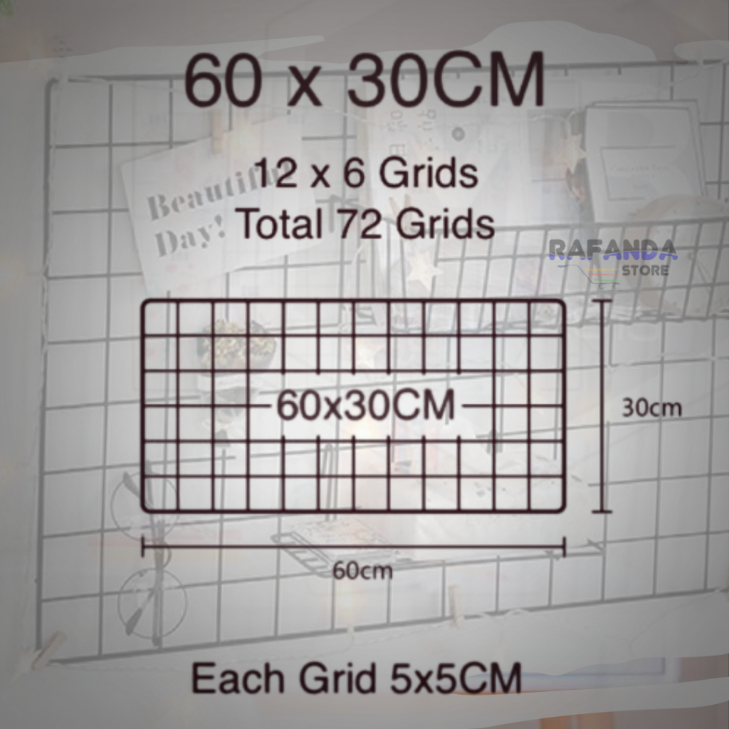 RB Wall Grid 60x40cm Ram Besi Bingkai Poto Polaroid Hiasan Dinding Dan Gantungan Aksesoris