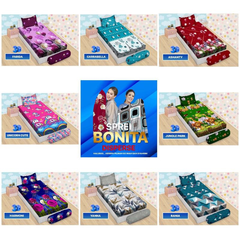 BONITA - Sprei Bonita Ukuran Single 100x200 / 120x200 Bonita Sprei Single