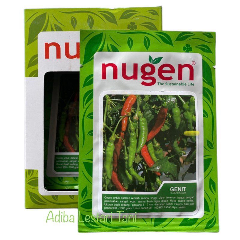 Benih Cabe Rawit Genit 10gram - Bibit Cabai Rawit Hijau Merunduk @Cap Nugen Asli Kemasan Pabrik