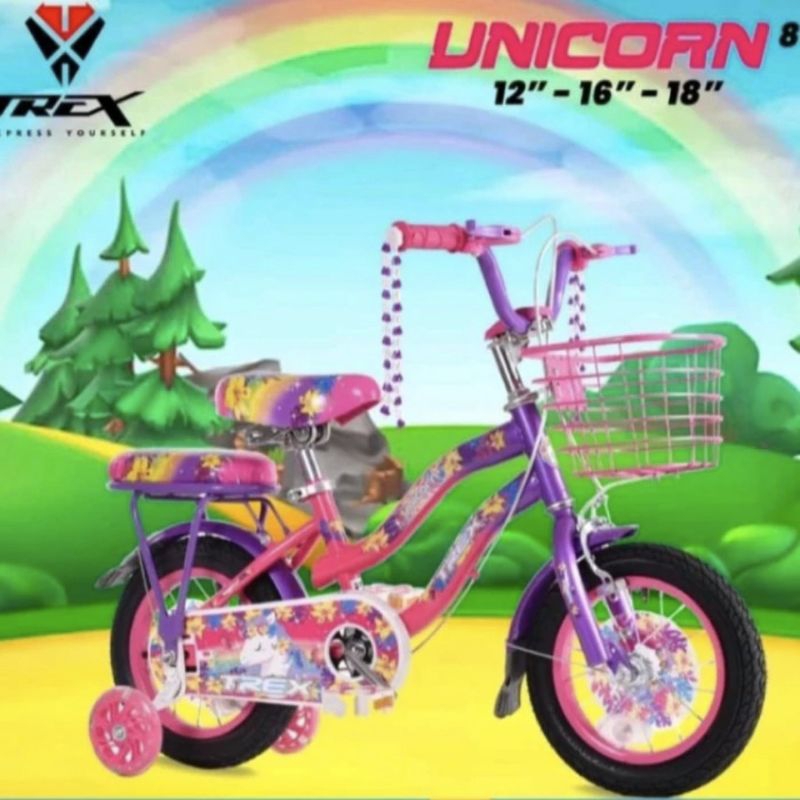 sepeda anak mini 12 inch trex unicorn kuda pony