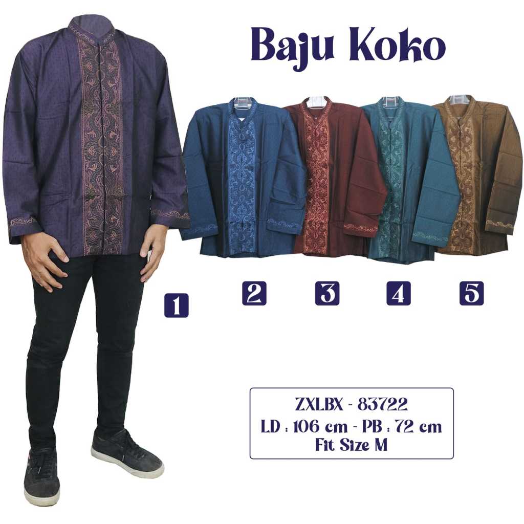 BAJU KOKO PRIA DEWASA BAJU KOKO MOTIF KEKINIAN BAJU MUSLIM TERBARU RIA BATIK SOLO