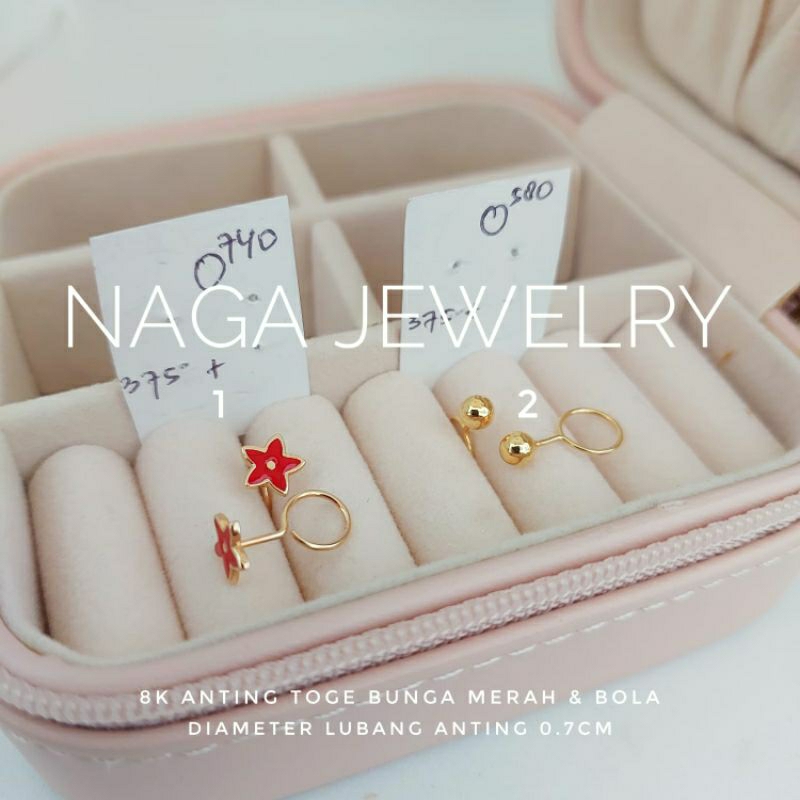 ANTING TOGE BUNGA MERAH & BOLA EMAS KADAR 375