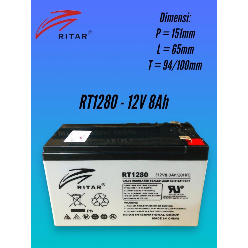 Aki Baterai Ritar Power RT1280 VRLA 12V8Ah UPS APC Prolink ICA 12V 8Ah Premium High Quality