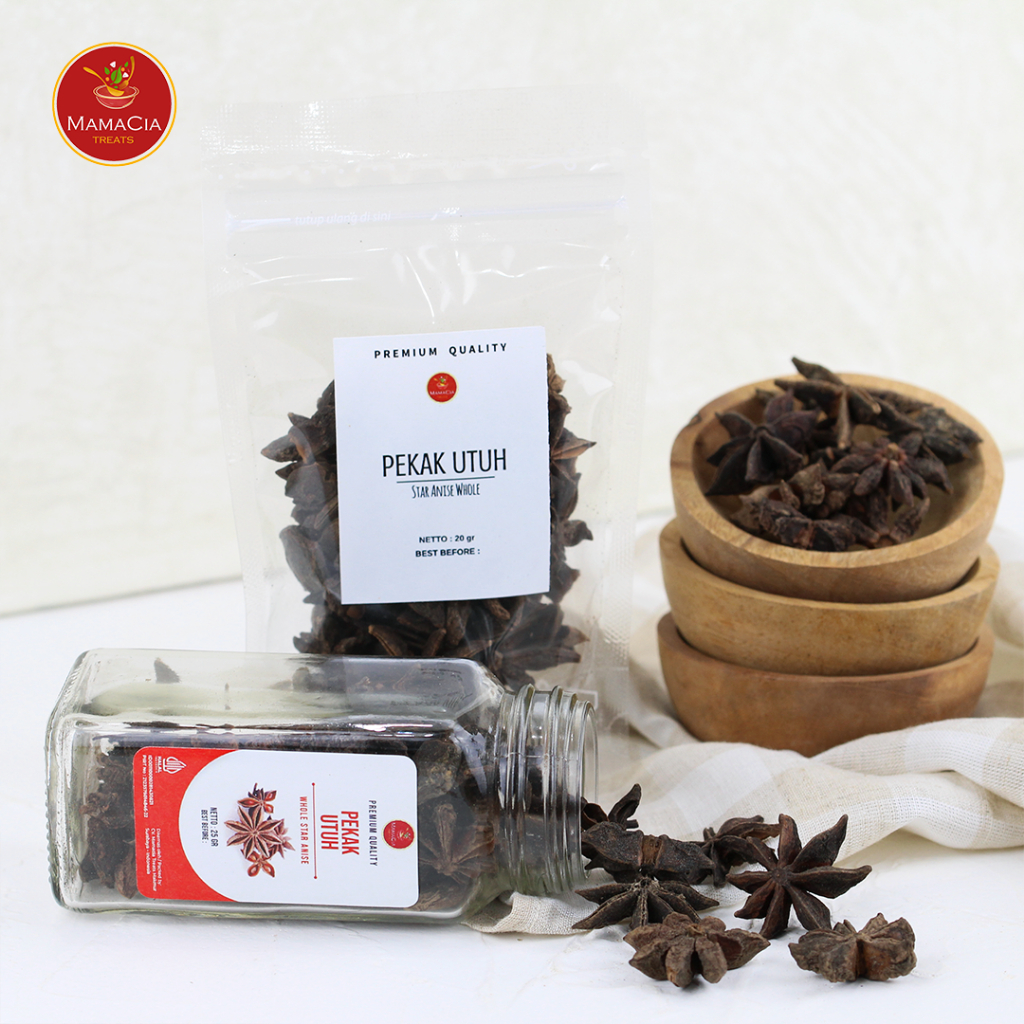 

Mamacia Treats Pekak Utuh / Star Anise whole / Bunga Lawang Rempah JSR Bumbu Premium 20 gr