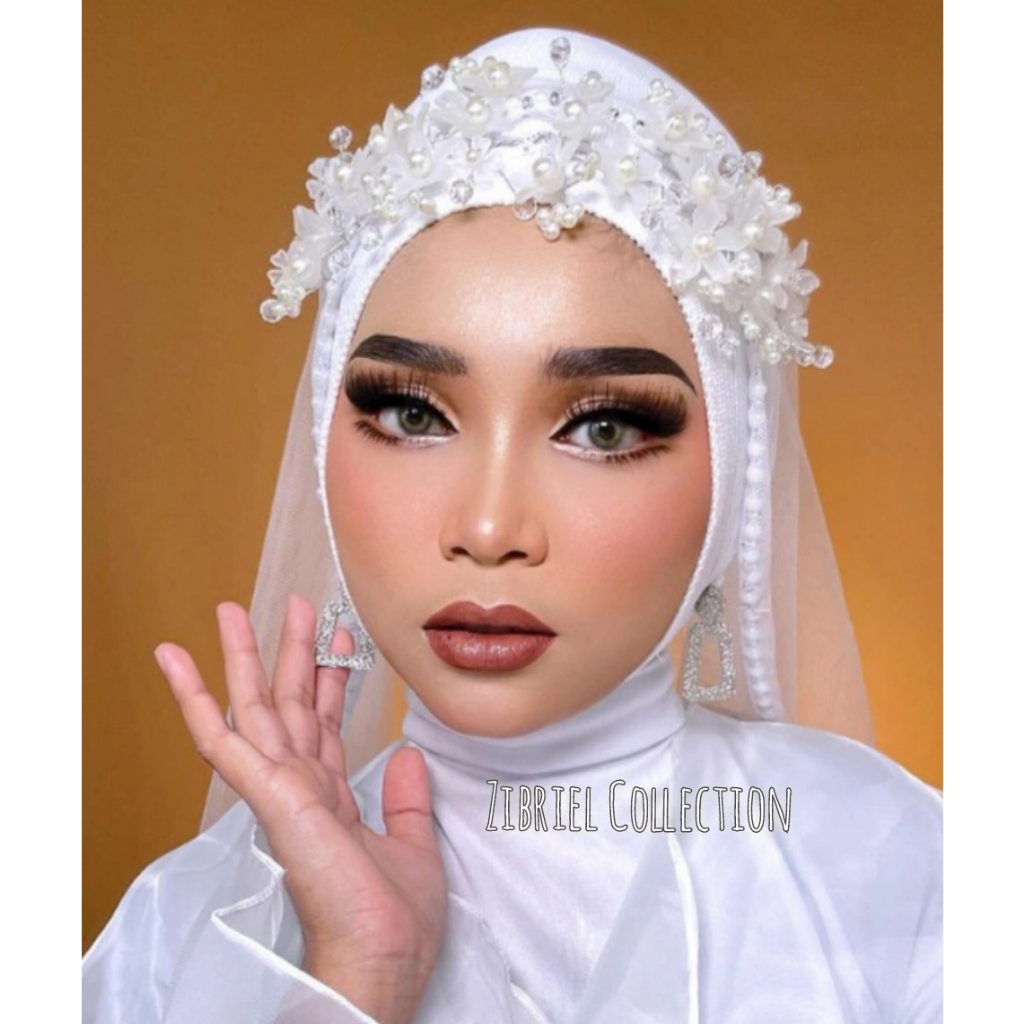 RB Slayer Pengantin Kerudung Pengantin Hijab Pengantin Motif Payet Lurus