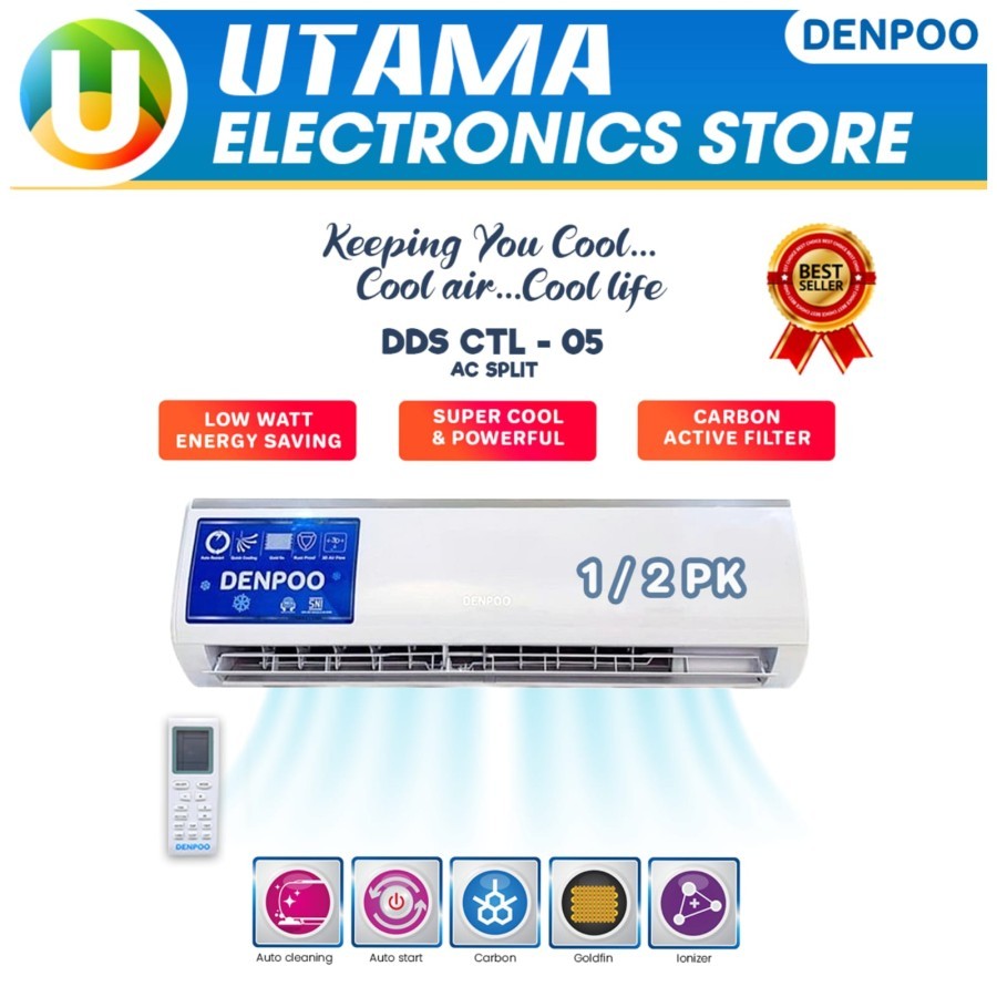 AC Denpoo 1/2Pk DDS-05CTL LOW WATT + PASANG