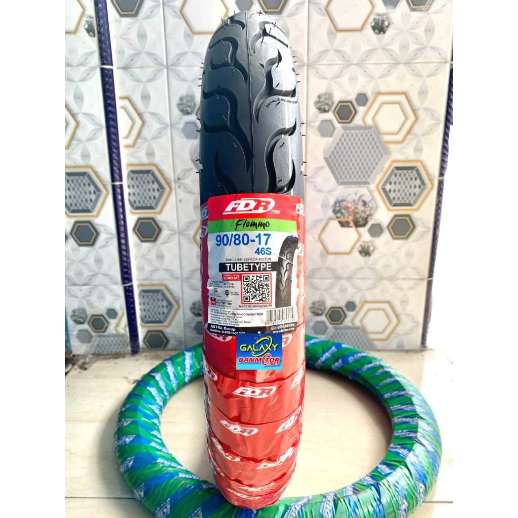 Ban Motor Fdr Flemmo 90/80-17 Ban Motor Ring 17 TupeType/Bukan Tubeless ban bebek 90/80-17 ban luar 
