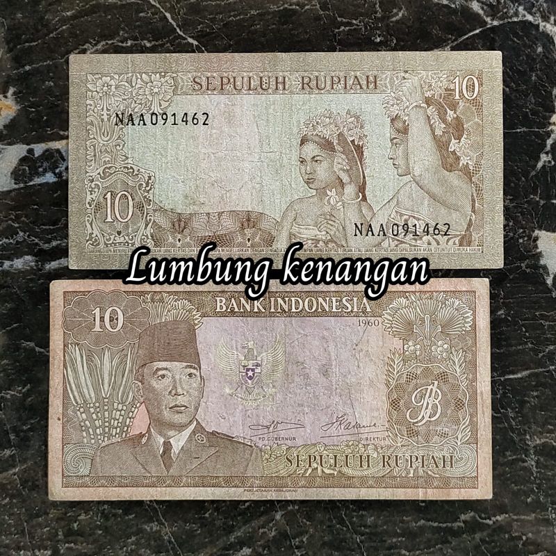 UKS-LK 10 Rupiah Sukarno tahun 1960