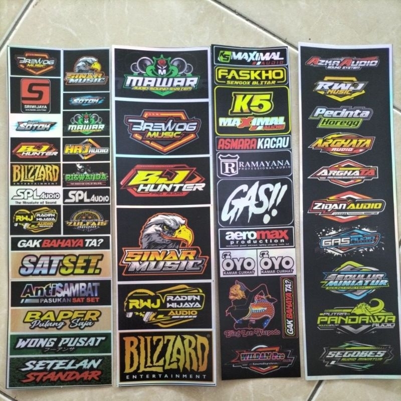 

Stiker Soundsystem bahan hologram