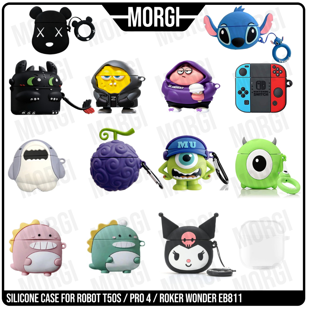Case Robot T50S Casing Silicone Pro 4 Silikon Roker Wonder EB811 Karakter Lucu Clear Karakter