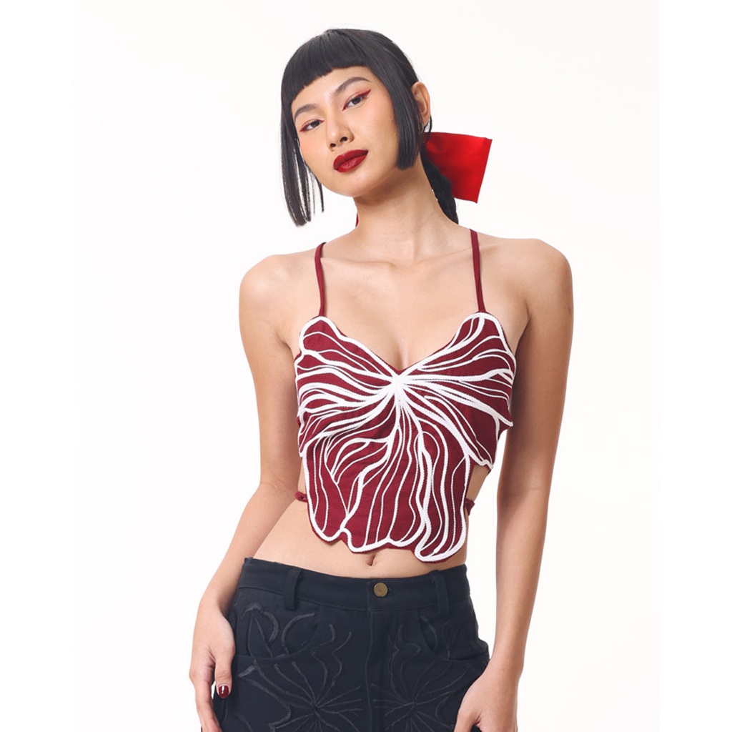 Suedeson - Flower Top | Backless Crop Top