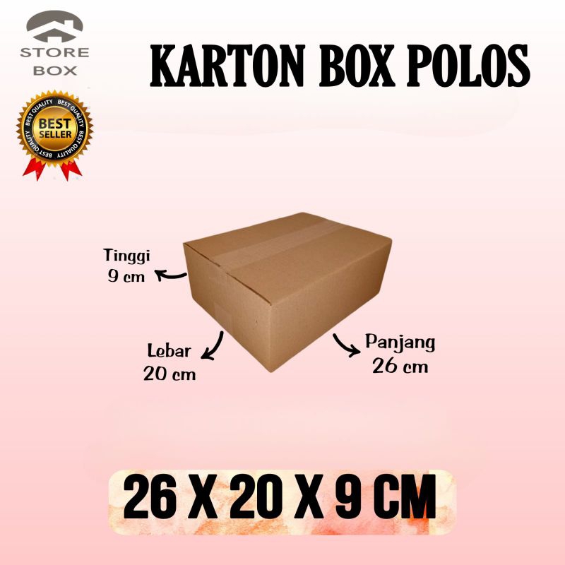 

kardus polos UK 26x20x9 kardus packing kardus kecil