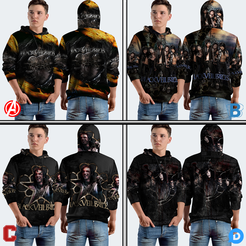 Jaket Hoodie Black Veil Brides Hoodie Jumper Fullprint Casual Pullover Hoodie Full Print New Casual 