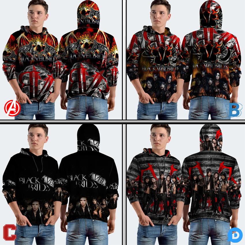 Jaket Hoodie Black Veil Brides Hoodie Jumper Fullprint Casual Pullover Hoodie Full Print New Casual 