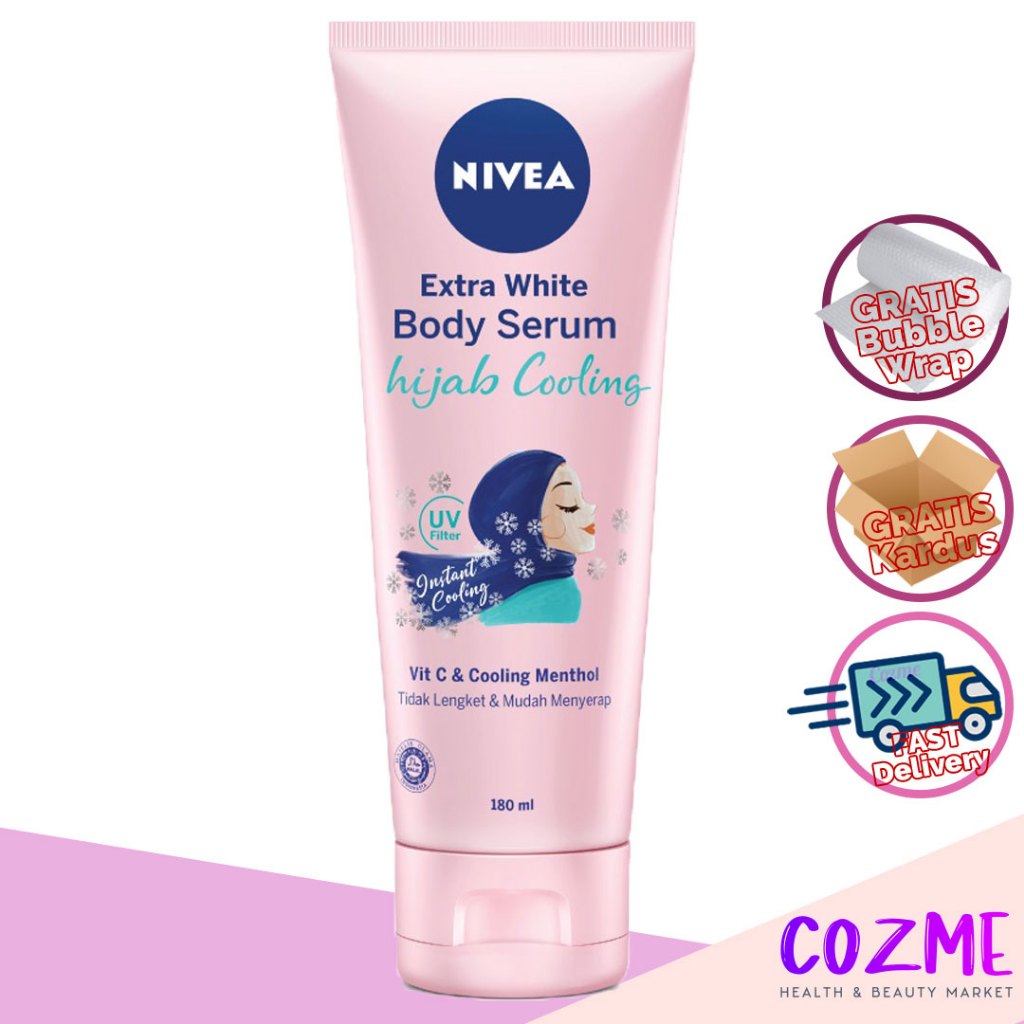 NIVEA Extra White Body Serum Hijab Cooling 180mL