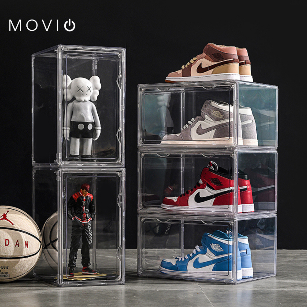 Kotak Sepatu Akrilik Premium Transparan Hitam-Transparan-Transparan Bening/Storage Box - Sneakers