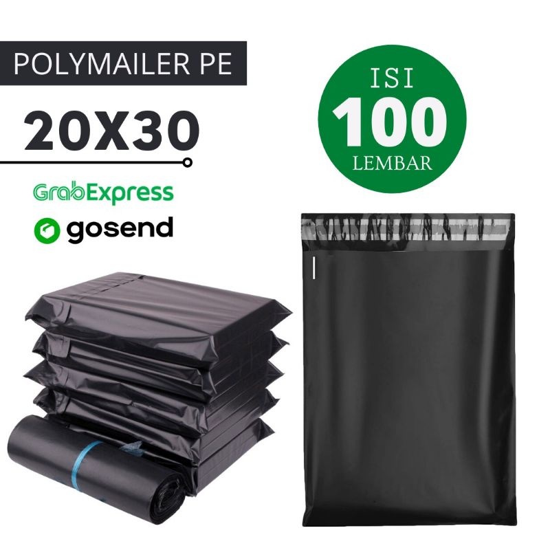 

Polymailer Hitam Ekonomis [20x30] isi 100 pcs - Polymailer Lem Warna Hitam