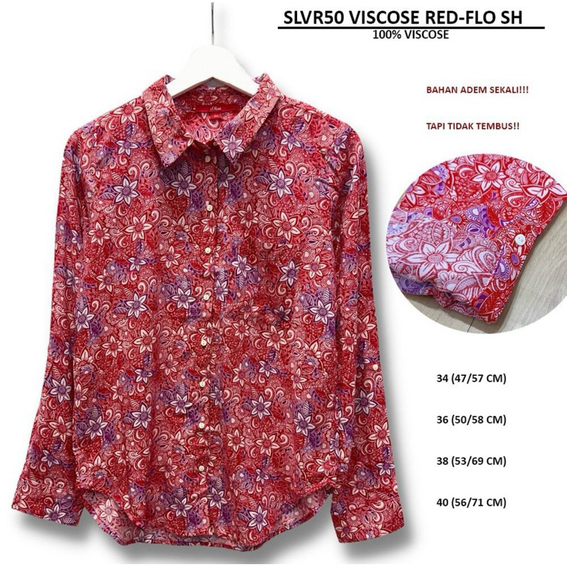 Kemeja Wanita Lengan Panjang Motif Print brand S. OLIVER Original