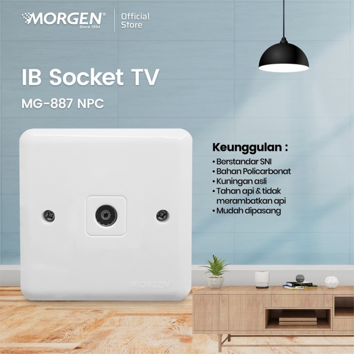 SOCKET TV ANTENA MORGEN / colokan antena tv dalam tembok saklar jek tv antena tanam