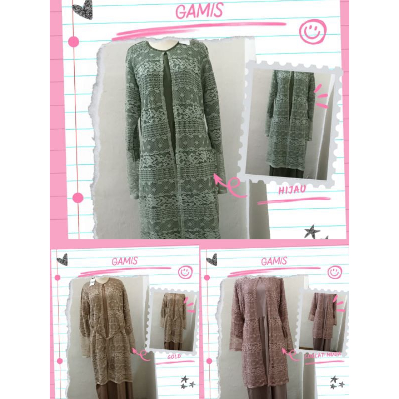 Gamis Brukat tali pinggang Brokat Warna Hijau Gold Coklat Muda