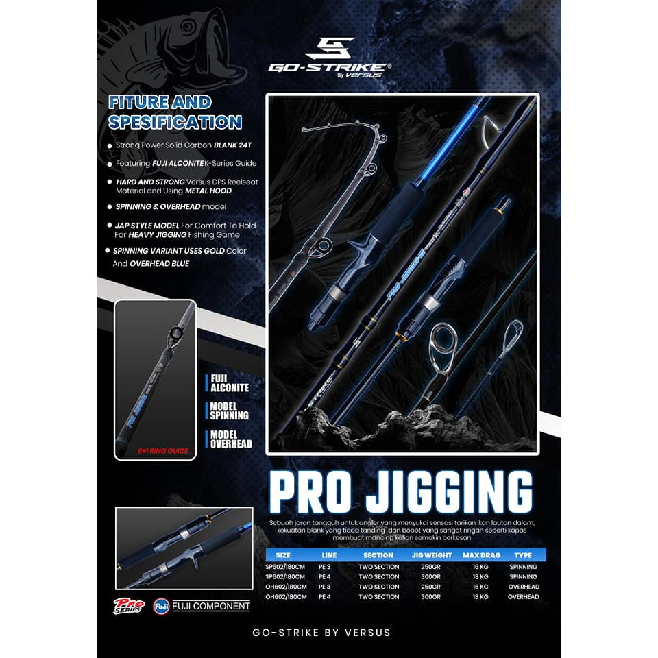 Rod VERSUS GO STRIKE PRO JIGGING SOLID CARBON LIGHT JIGGING