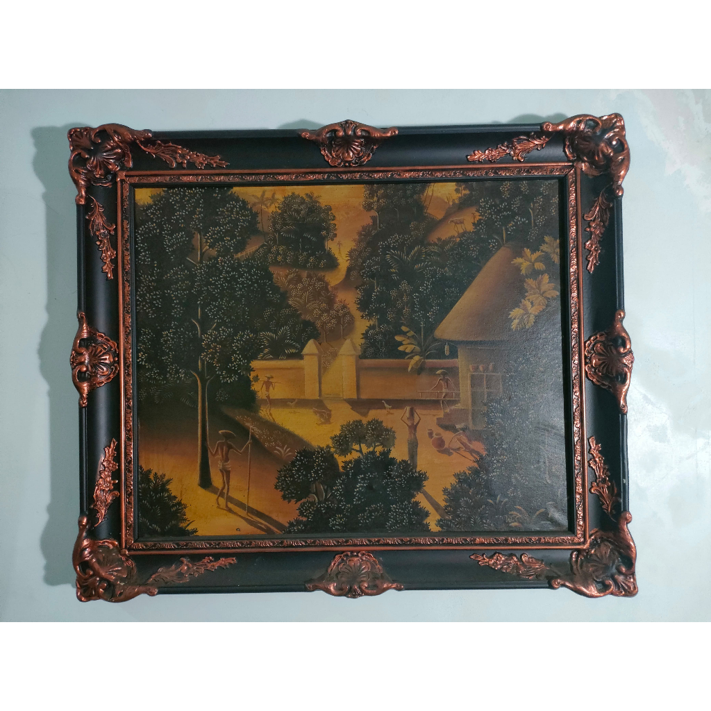 OLd Painting Signed BY WS (Walter Spies) Frame size 70 cm x 60 cm