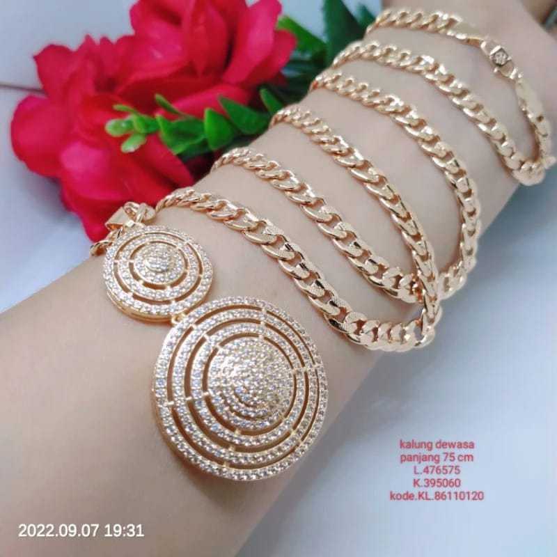 Kalung Jumbo Hijab Dewasa Perhiasan Aksesoris Lapis Emas Titanium Tembaga Xuping Terlaris Termurah