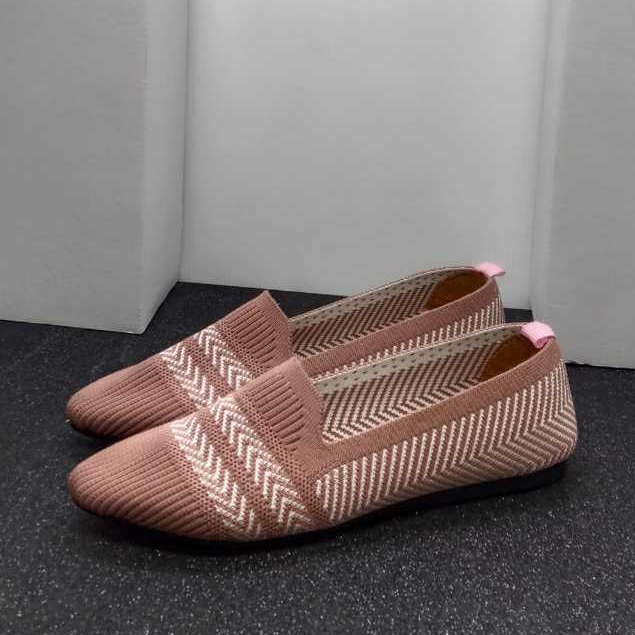 SEPATU WANITA FLATSHOES MUKA RAJUT IMPORT PREMIUM
