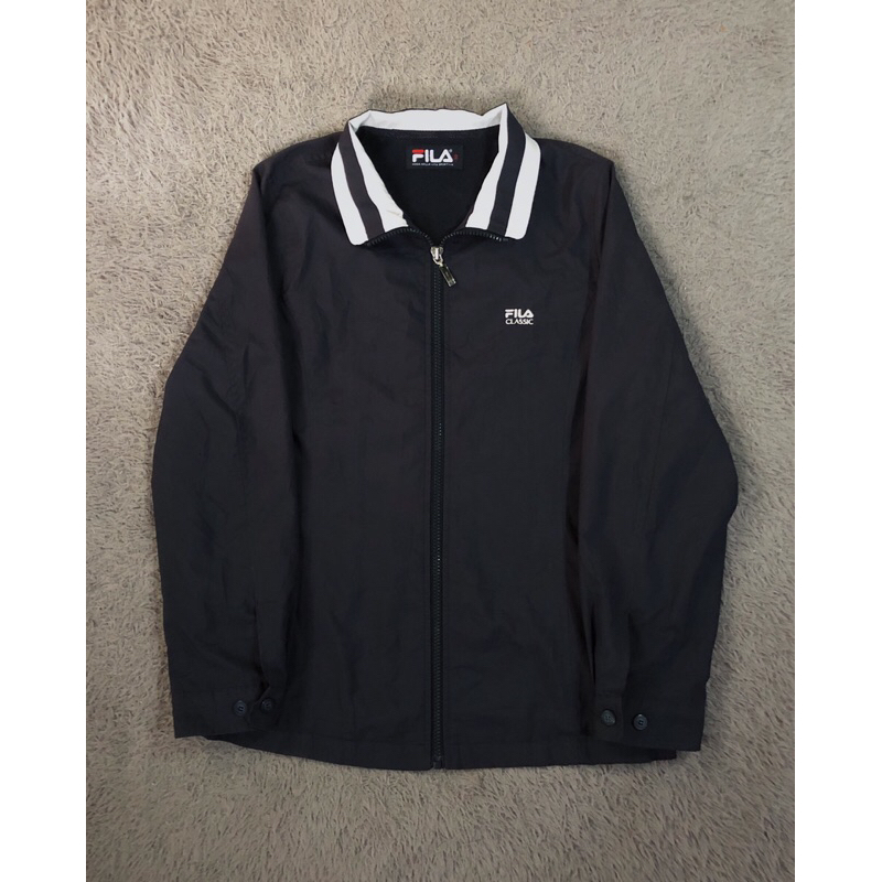 Vintage Tracktop Jacket by Fila Classic (Black) - Size S fit M