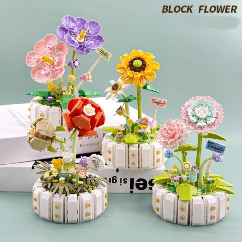 Building Block THE SEASON OF BLOOMING FLOWERS Lego Bunga Komidi Putar Bianglala