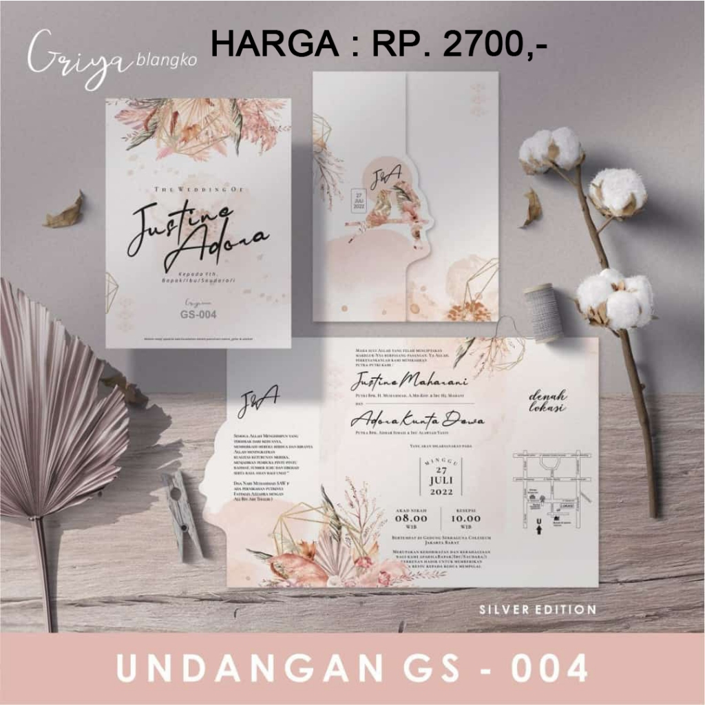 Cetak Undangan Blangko Pernikahan terjangkau Griya Silver 004