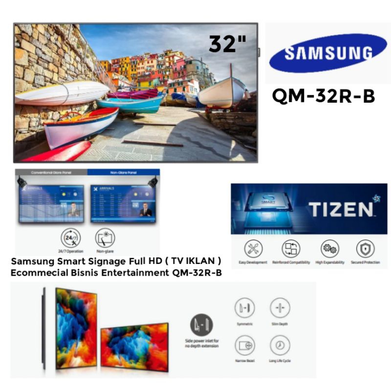 TERMURAH❗TERMURAH SAMSUNG Smart Signage 32 Inch QM32R-B  (TV IKLAN) Full HD - COMMERCIAL BISNIS LED