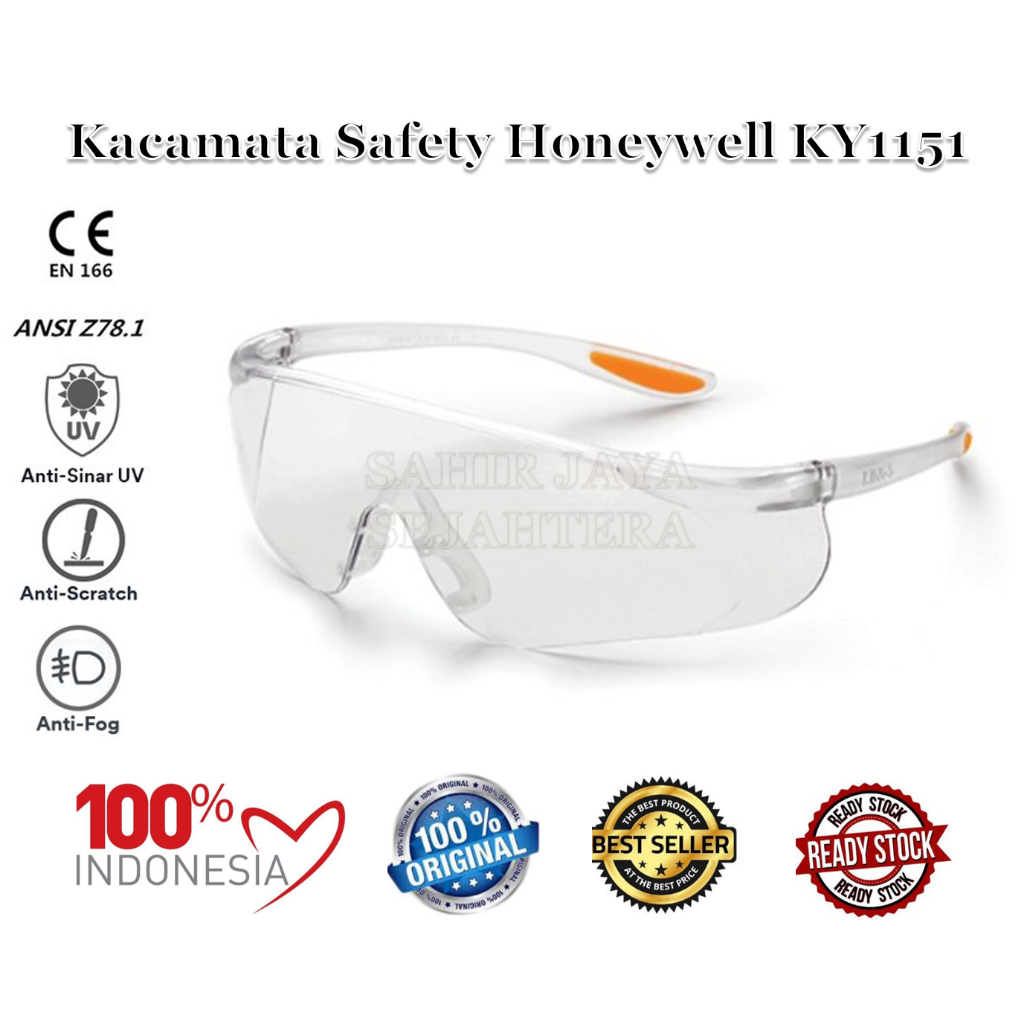 Kacamata Safety Honeywell KY1151 Anti Scratch Safety Glass KY1151