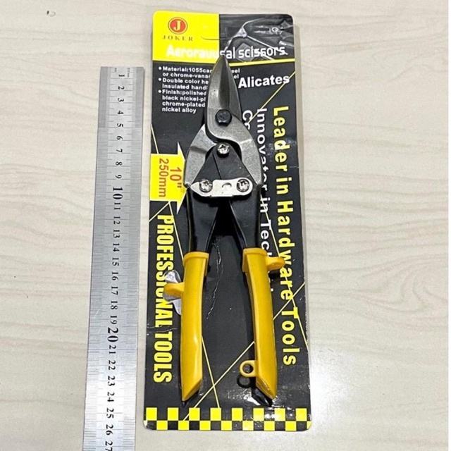 JOKER gunting aviation 10”inci gunting seng baja ringan 10" gunting seng runcing 25cm MILD STEEL ZIN
