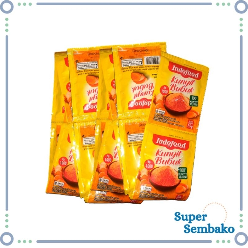 

KUNYIT BUBUK MURNI INDOFOOD BUMBU 7,5gr RENCENG ISI 12 SACHET
