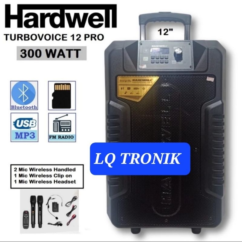 SPEAKER PORTABLE MURAH BASS HARDWELL 12 INCH TERLARIS TURBOVOICE 12 PRO BLUETOOTH