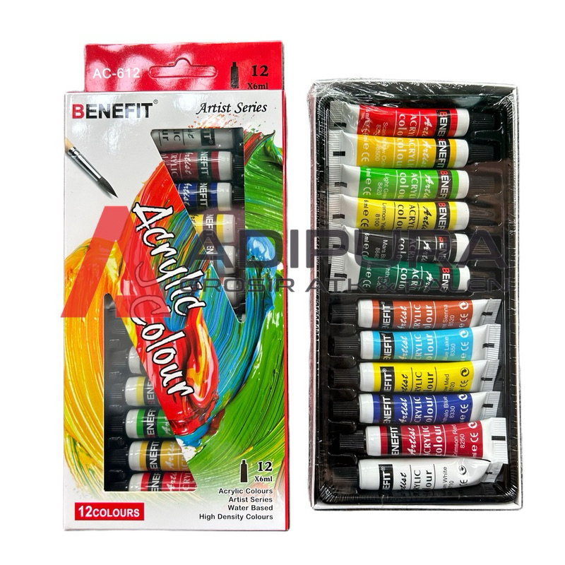 

(1 Pack) Cat Acrylic BENEFIT 12 Warna