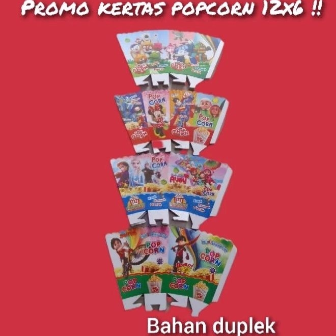 

kertas popcorn UK 12x6cm isi 100 lembar 1 pak ada 4 gambar