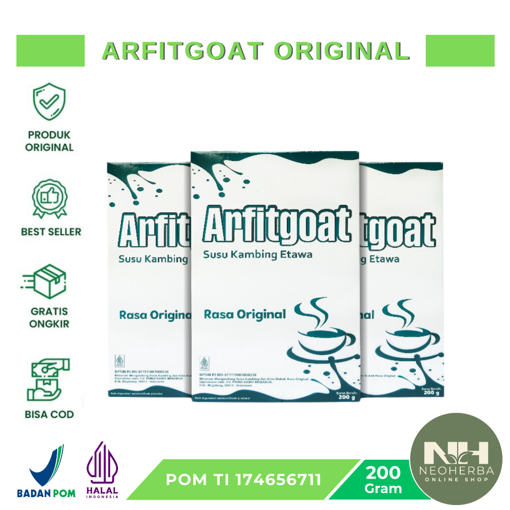 

Arfitgoat - Susu Arfitgoat Rasa Original Meredakan Penyakit Pernapasan seperti Asma dengan Arfitgoat Original Full Cream yang Efektif [3 Box]
