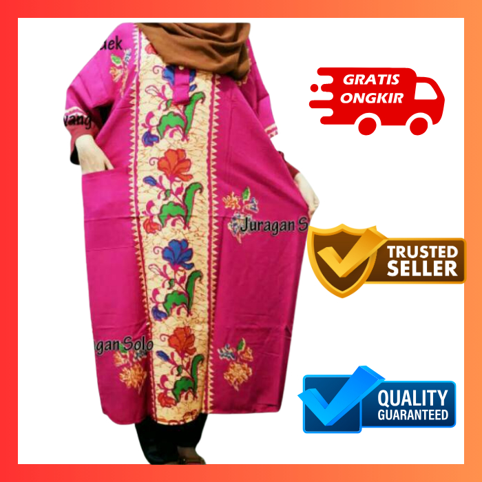 COD Daster Jumbo Lengan Pendek - LD 135 cm 70-80 kg - bumil - busui - Juragan Solo | daster jumbo