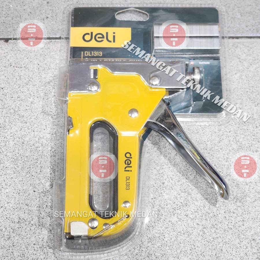 

STAPLES HEKTER TEMBAK JOK PAKU KAYU MANUAL GUN TACKER 3in1 DELI DL1313