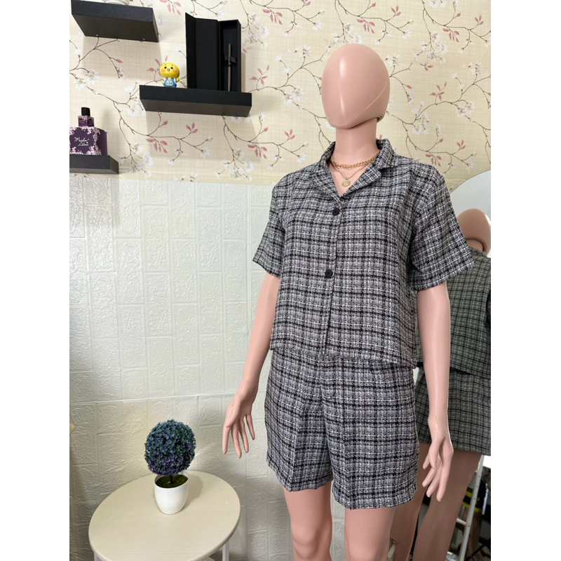 TWEED SET PREMIUM IMPORT/SET PENDEK/ ONE SET SETELAN WANITA