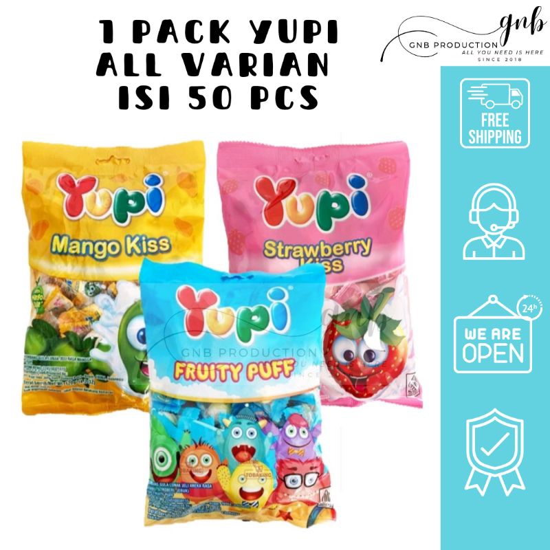 

PERMEN YUPI STRAWBERRY KISS MANGO KISS FRUITY PUFF