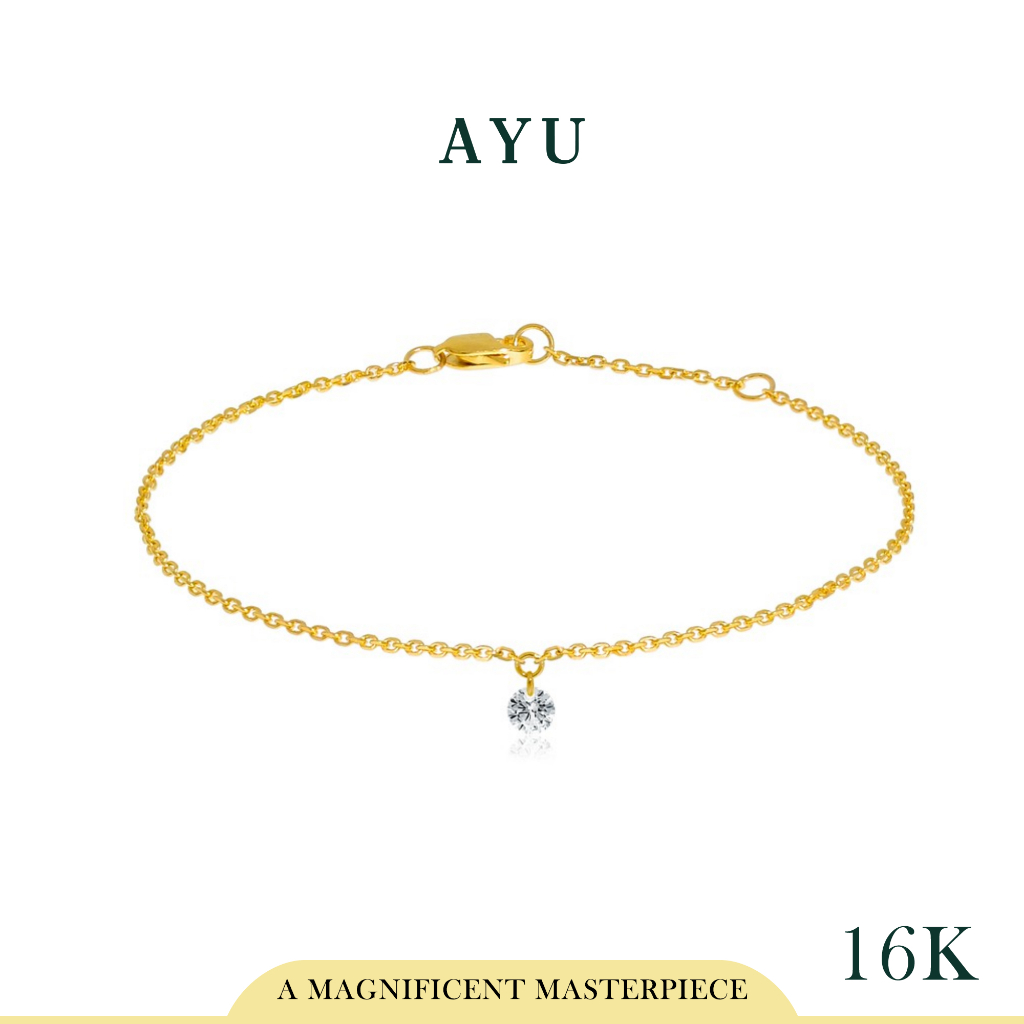 AYU Gelang Kaki Emas - Candy Pop Chain Anklet 16K Yellow Gold