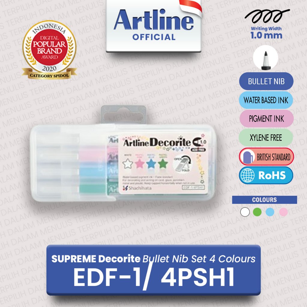 

ARTLINE Spidol Supreme Decorite Bullet Nib Marker EDF-1/PSH1