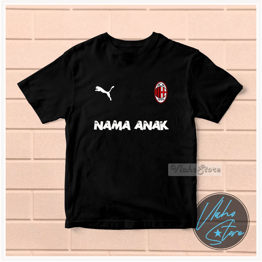 KAOS BAJU BOLA ANAK KIDS USIA 1-12 TAHUN CUSTOM NAMA GRATIS MILAN. 002
