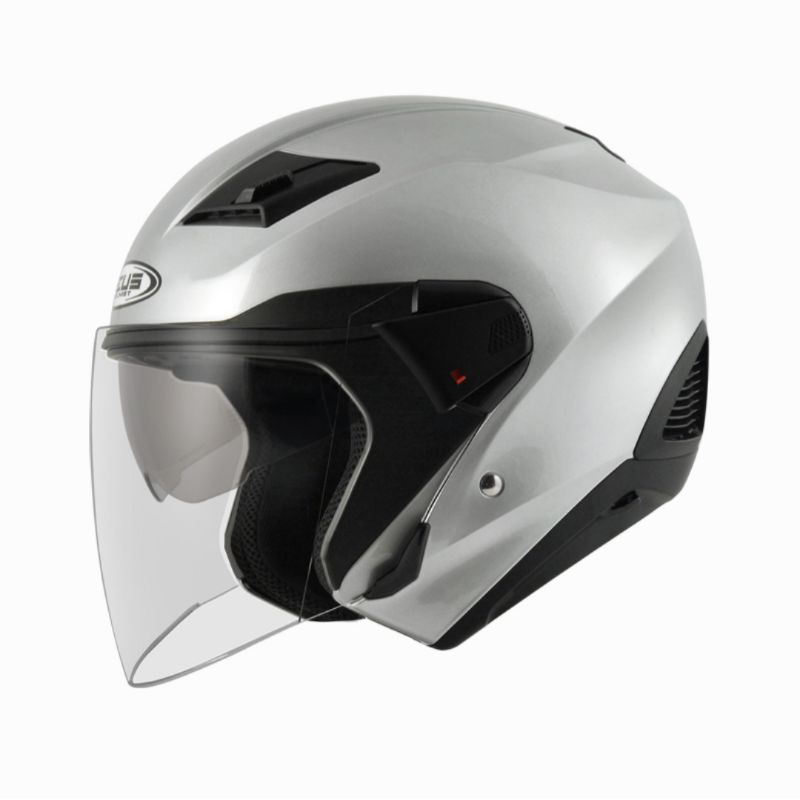 ZEUS HELMET ZS 611 SILVER DOUBLE VISOR HELM ZEUS ZS.611